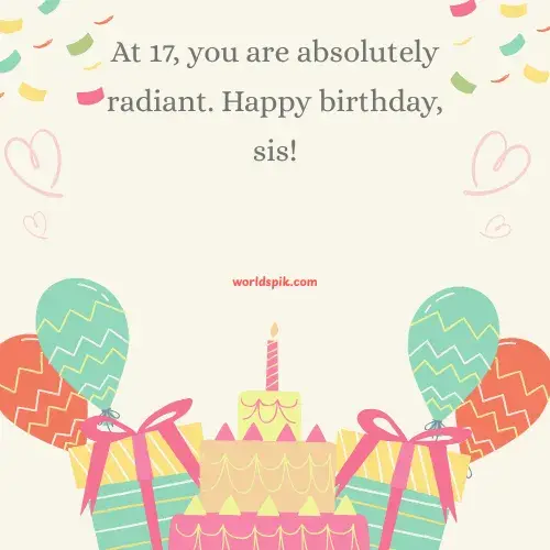 Happy 17th Birthday Wishes for Sister